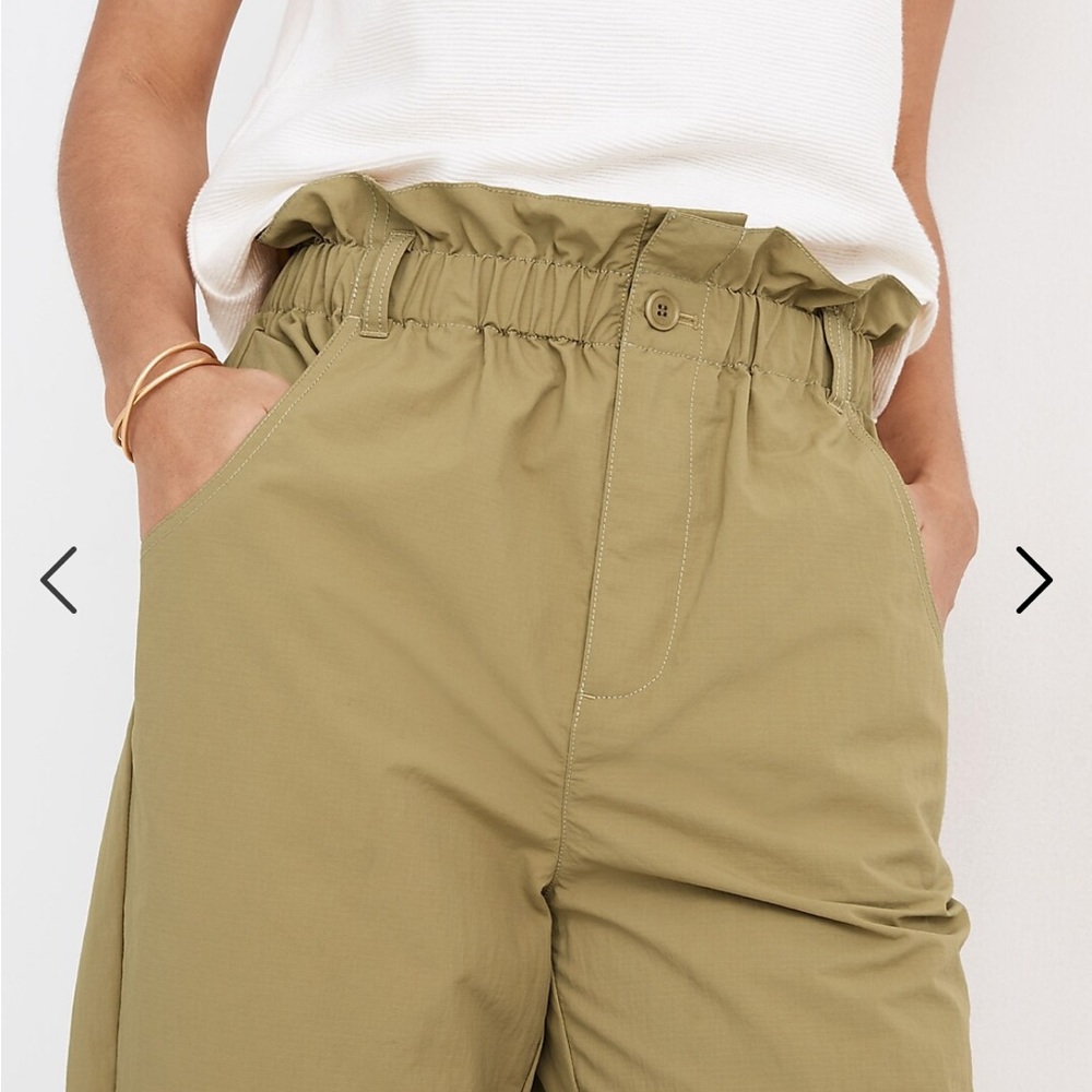 Madewell | Ripstop Pull-On Paperbag Pants | Olive Surplus